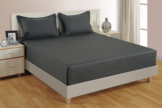 GREY BLACK 300 TC BED SHEET