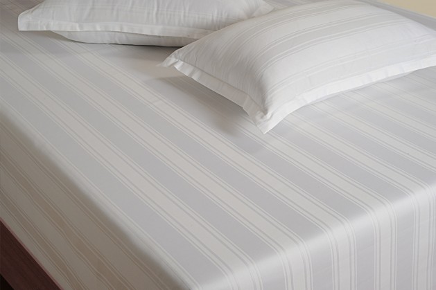 WHITE MULTISTRIPE PILLOW COVER
